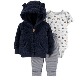Carter's 3pc Long Sleeve Pant Set Newborn NWT